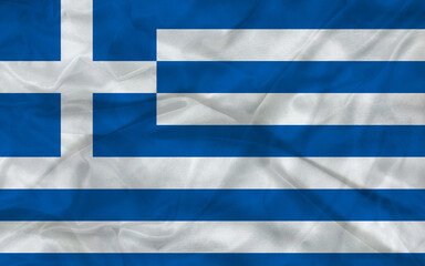 The blue and white national flag of Greece