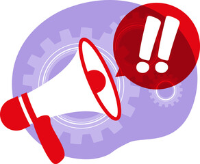 Attention attraction, important announcement or warning concept. News. loudspeaker, megaphone. 