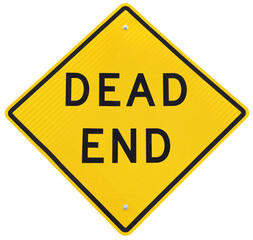 Yellow dead end sign