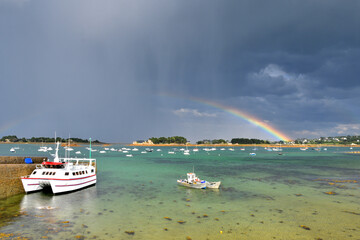 Arc-en-ciel à Port-Blanc Penvénan en Bretagne