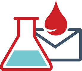 Sending to the lab a blood test in the mail icon