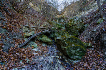 Rocky wilderness. Background or backdrop with selective focus and copy space