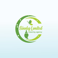 cleaning agency vector logo design