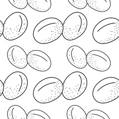 Eggs seamless pattern. Linear Eggs Seamless pattern, background for print. vector illustration.