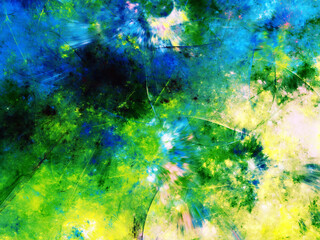 blue and green abstract fractal background 3d rendering illustration