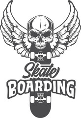Skate Boarding Typography T-shirt Design Template vector 