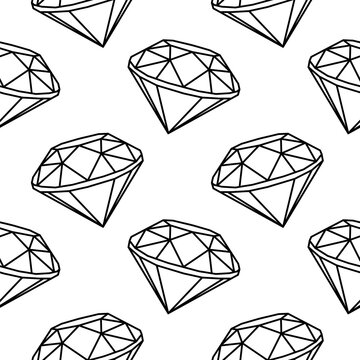 Diamond seamless pattern. brilliant Seamless pattern, background for print. Linear diamond background. vector illustration.