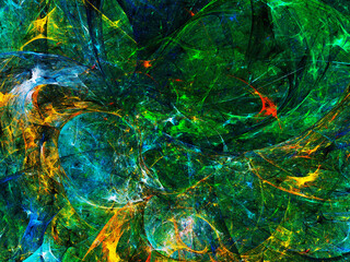 blue and green abstract fractal background 3d rendering illustration