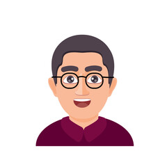 Emoji for men. Emoji-style face. vector illustration. Talking person of self-expression, an avatar for a video blog. Memoji stickers. 