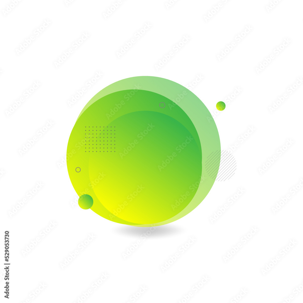 Canvas Prints modern abstract icon with retro memphis element and fluid liquid vibrant yellow green gradient color