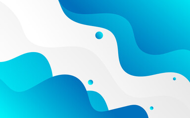 Modern Abstract Background with Retro Memphis Element and Fluid Liquid Vibrant Blue Gradient Color