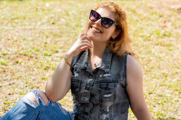 Smiling young girl in urban area