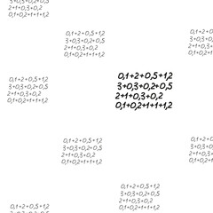 Hand drawn, black and white pattern. Numbers. Geometric pattern