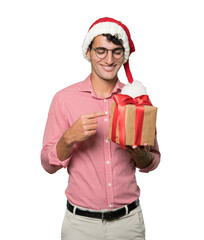 Smart young man at Christmas