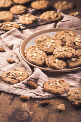 Homemade almond cookies with chocolate chips