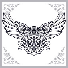Eagle zentangle arts isolated on white background