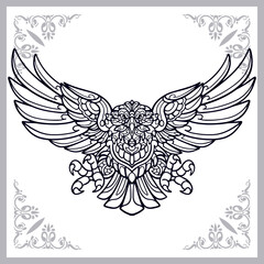 Eagle zentangle arts isolated on white background