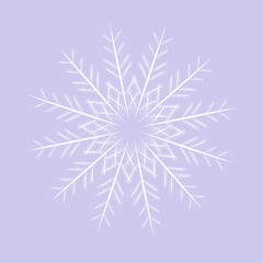 white snowflake on a blue backgrund. Icon graphic