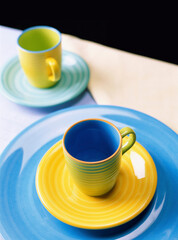 Two cups and saucers