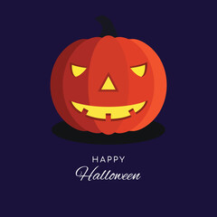 Halloween card with pumpkin. Vector illustration.