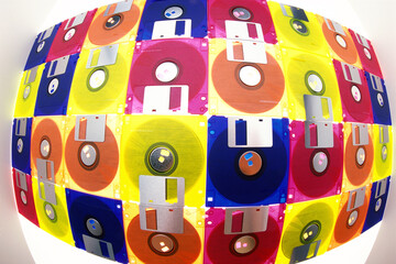 Array of floppy disks