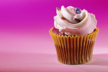 Cupcake with vanilla frosting