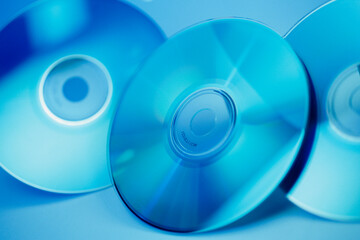 Close-up of CD's