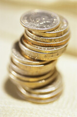Close-up of a stack of coins