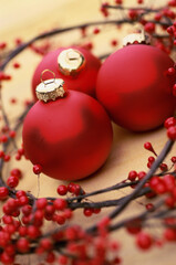 Close-up of Christmas ornaments