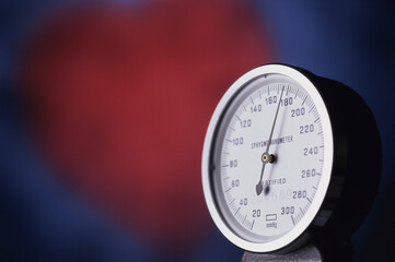 Close-up of a blood pressure gauge