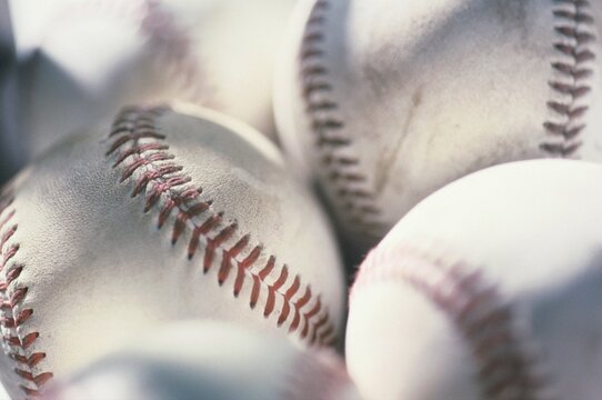 Close-up of baseballs