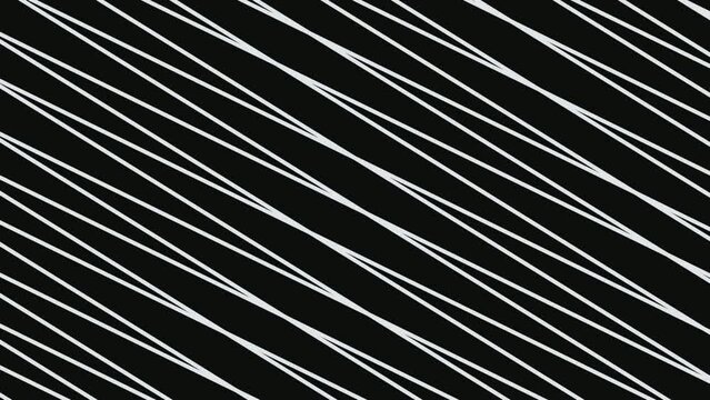 Animation white slant line moving pattern design background. Diagonal lines Pattern on black background sloping lines graphic motion effect