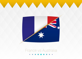 Obraz na płótnie Canvas National football team France vs Australia. Soccer 2022 match versus icon.