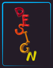 Design typography poster 3D letters. 