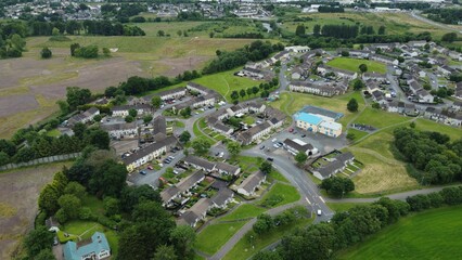 Bird's eye view of a small village in Omagh, Northern Ireland