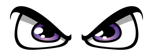 Deurstickers Evil cartoon eyes vector graphic angry comic emotion car decal funny face sticker © Artoholics