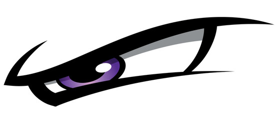 Cartoon eye angry evil looking emotion vector graphic car decal and motorcycle helmet sticker