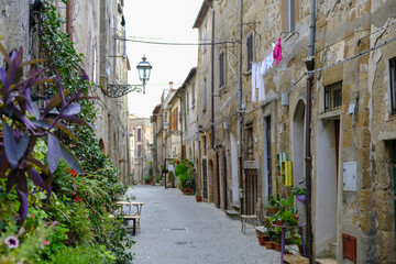 Italy beauty, adorable street in Pitigliano, Tuscany , Toscana