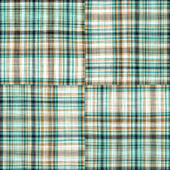 Teal rustic coastal beach house check fabric tile. Seamless sailor flannel textile gingham repeat swatch.