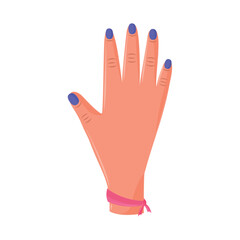 woman hand with ribbon, breast cancer