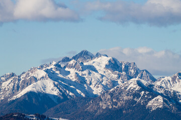 Asta peak view. High mountain in italian alps.