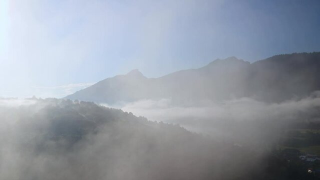 Misty mountain landscape in a summer morning. The Mala Fatra National Park, Slovakia, Europe. Timelapse footage.