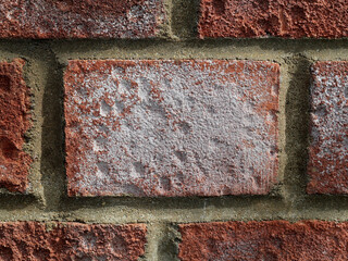 Old Brick wall weathered and damaged