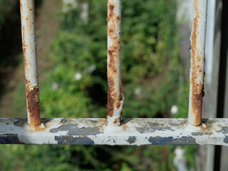 rusty metal fence