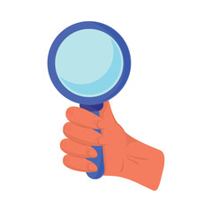 hand with magnifier icon
