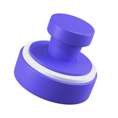 3d render blue stamp minimalist icon