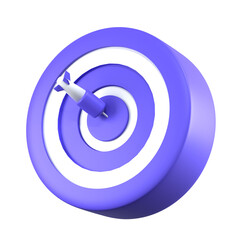 3d render blue target minimalist icon