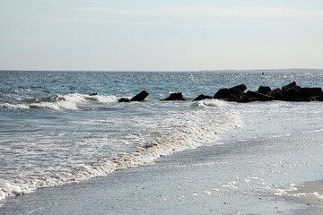 rocks and waves at the beach