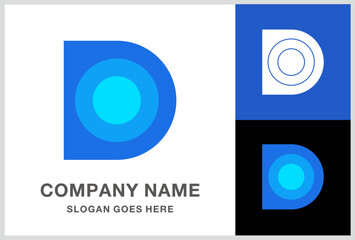 Monogram Letter D Circle Business Company Stock Vector Logo Design Template 
