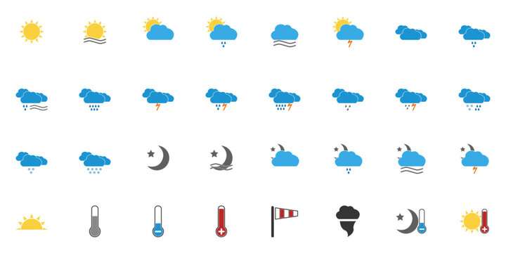 SVG Colorful Weather Icons Set
